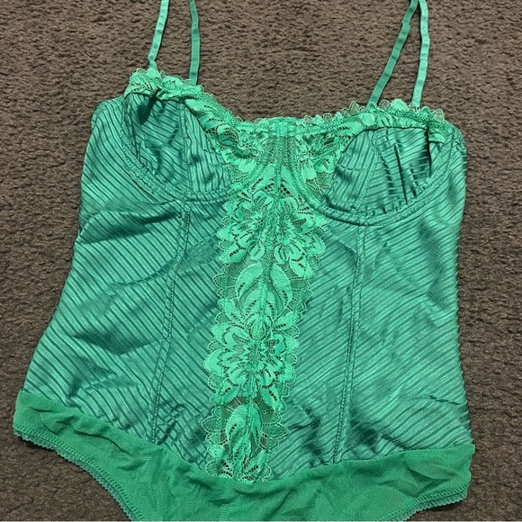 Free People Intimately Good Luck Charm Bodysuit In Putt Putt Green - Picture 6 of 8